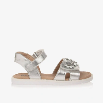 Old Soles Kids' Girls Silver Leather Velcro Sandals