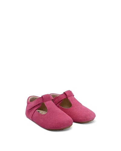 Old Soles Girls' Softly Bub Suede T Strap Flats Baby, Toddler In Pink