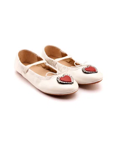 Old Soles Kids' Heart Ruffle Leather Loafer In Pink