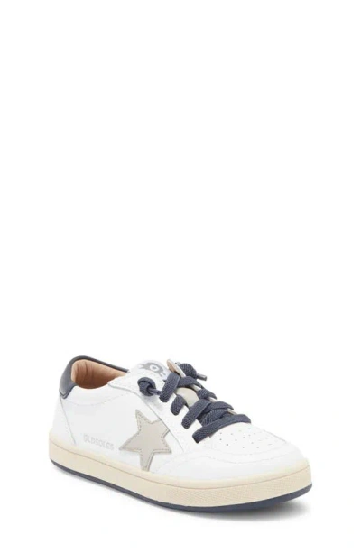 Old Soles Kids' Platinum Runner Sneaker In Snow / Navy / Gris