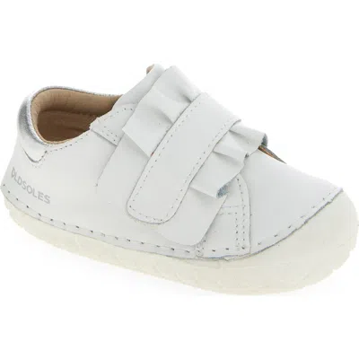 Old Soles Kids' Ruffle Strap Leather Sneaker In White