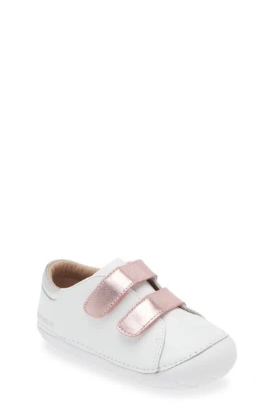 Old Soles Kids' Two-tone Leather Sneaker In Snow/ Pink