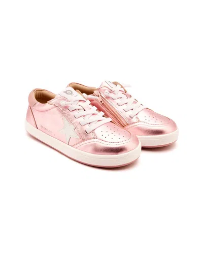 Old Soles Kids' Platinum Runner Leather Sneaker In Pink