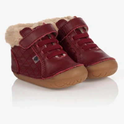 Old Soles Babies' Red Leather First Walker Boots