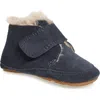 Old Soles Shloofy Faux Shearling Boot In Navy Suede