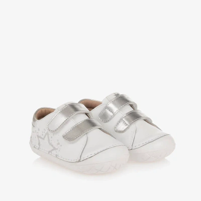 Old Soles White Leather Star Baby Trainers