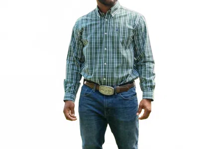 Old South Apparel Plaid Long Sleeve Sportshirt In Forest In Green