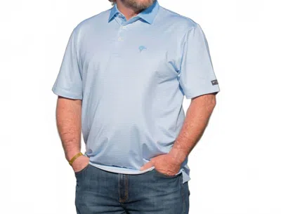 Old South Apparel Stripe Performance Polo In Blue Sky