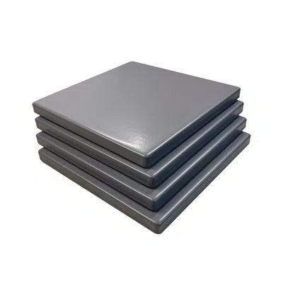 Old Stone Pizza Kitchen Old Stone Glazed Cordierite Square Pizza Stone 4 Piece Set, 7.5x7.5-inch, Grey In Gray