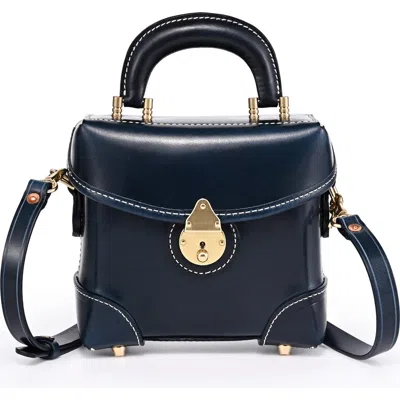 Old Trend Azalea Genuine Leather Vintage Box Crossbody In Blue