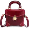Old Trend Azalea Genuine Leather Vintage Box Crossbody In Burgundy
