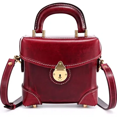 Old Trend Azalea Genuine Leather Vintage Box Crossbody In Burgundy