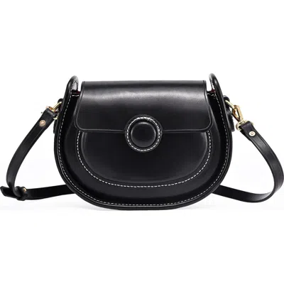 Old Trend Begonia Genuine Leather Vintage Compact Crossbody In Black