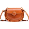 Old Trend Begonia Genuine Leather Vintage Compact Crossbody In Orange