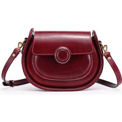 Old Trend Begonia Genuine Leather Vintage Compact Crossbody In Burgundy