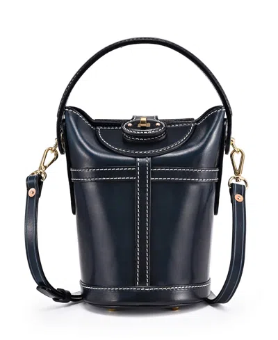 Old Trend Begonia Vintage Bucket Crossbody Bag In Navy