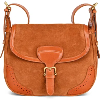 Old Trend Camellia Genuine Leather Structured Mailbag In Brown