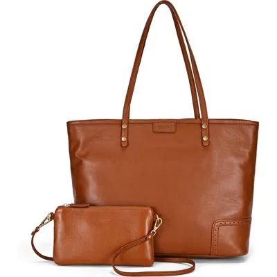 Old Trend Camellia Medium Reversible Leather Tote In Brown