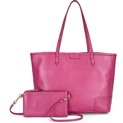 Old Trend Camellia Medium Reversible Leather Tote In Pink
