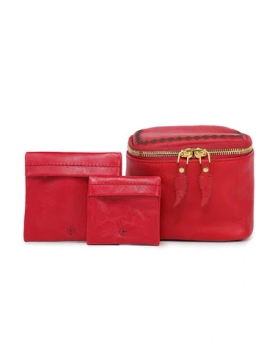 Old Trend Celosia Genuine Leather Cube Jewelry Case In Red