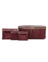 Old Trend Celosia Genuine Leather Rectangular Jewelry Case In Burgundy