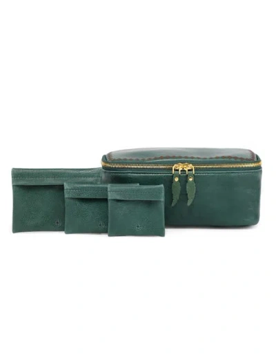Old Trend Celosia Genuine Leather Rectangular Jewelry Case In Green