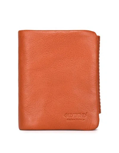 Old Trend Clover Genuine Leather Slim Secure Trifold Rfid Wallet In Orange