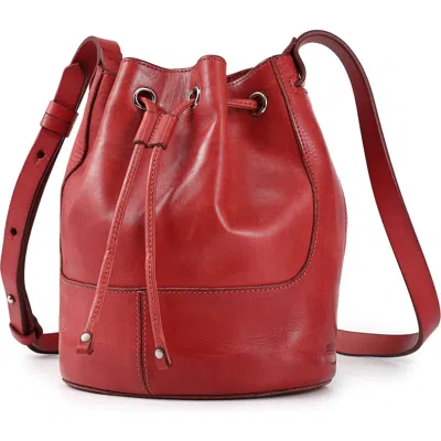 Old Trend Crocus Leather Bucket Bag In Red