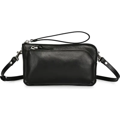 Old Trend Dahlia Genuine Leather Compact Convertible Crossbody In Black