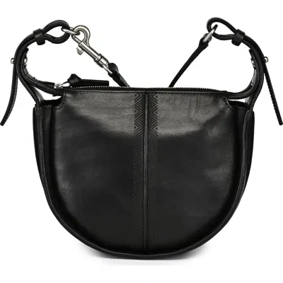 Old Trend Dahlia Genuine Leather Compact Structured Crossbody In Black