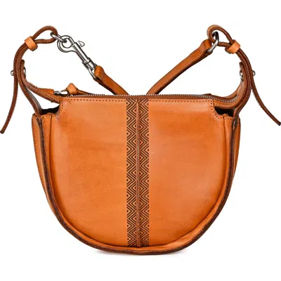 Old Trend Dahlia Genuine Leather Compact Structured Crossbody In Brown