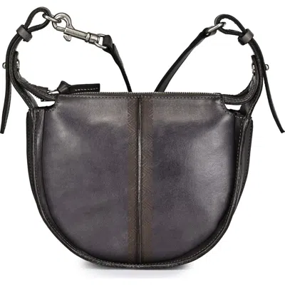Old Trend Dahlia Genuine Leather Compact Structured Crossbody In Gray