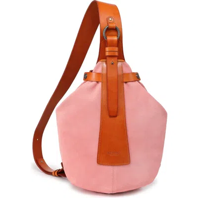Old Trend Daisy Leather Trim Sling Bag In Pink