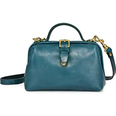 Old Trend Doctor Mini Genuine Leather Structured Crossbody In Turquoise