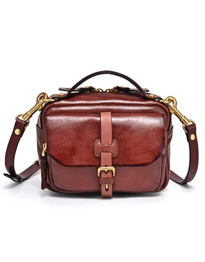 Old Trend Ficus Genuine Leather Compact Crossbody In Brown