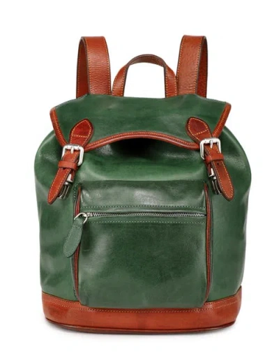 Old Trend Ficus Genuine Leather Durable Travel Backpack In Green