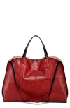 Old Trend Women's Genuine Leather Daisy Tote Bag In Red