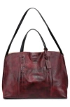 Old Trend Forest Island Leather Tote Bag In Burgundy