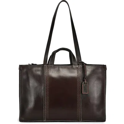 Old Trend Freesia Genuine Leather Structured Carryall Tote In Brown