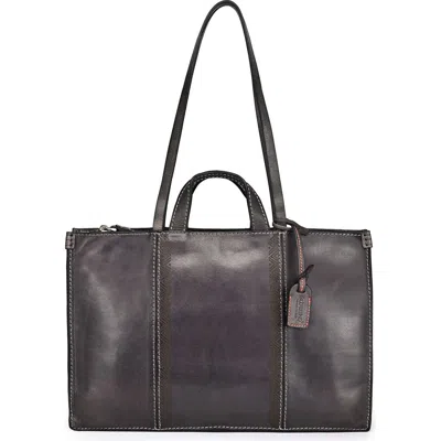 Old Trend Freesia Genuine Leather Structured Carryall Tote In Gray