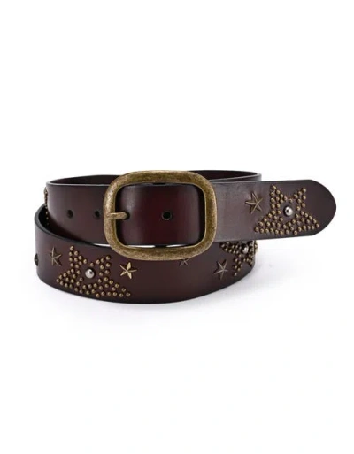 Old Trend Glory Genuine Leather Star Studded Heritage Belt In Brown