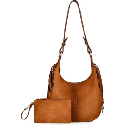Old Trend Hydrangea Large Vintage Ombre Shoulder Bag In Brown