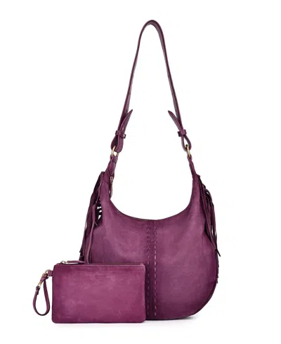 Old Trend Hydrangea Large Vintage Ombre Shoulder Handbag In Purple