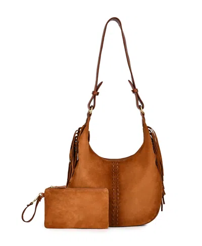 Old Trend Hydrangea Large Vintage Ombre Shoulder Handbag In Brown