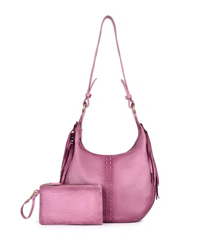 Old Trend Hydrangea Large Vintage Ombre Shoulder Handbag In Pink