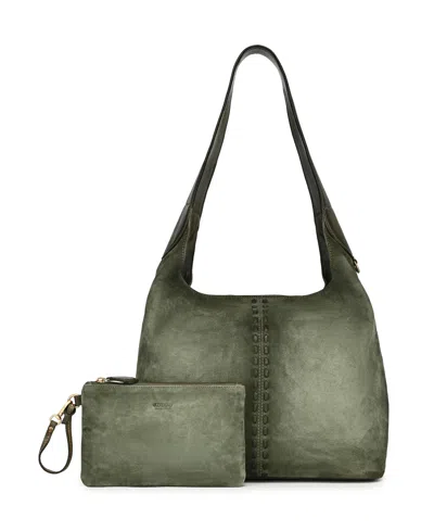 Old Trend Hydrangea Medium Vintage Ombre Hobo Handbag In Green