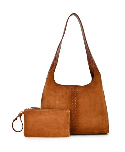 Old Trend Hydrangea Medium Vintage Ombre Hobo Handbag In Brown