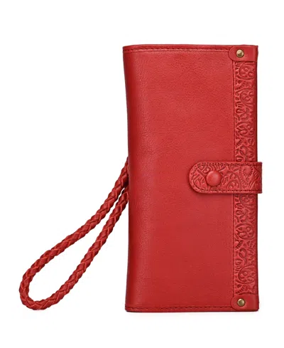 Old Trend Iris Bifold Wristlet In Red