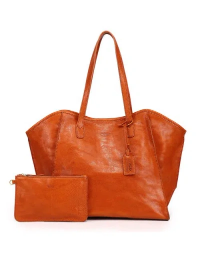 Old Trend Iris Genuine Leather Soft Structured Carryall Tote In Brown