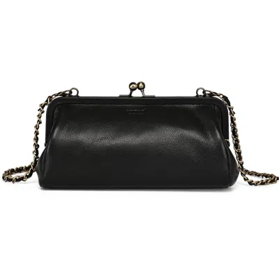 Old Trend Iris Genuine Leather Vintage Frame Crossbody Bag In Black